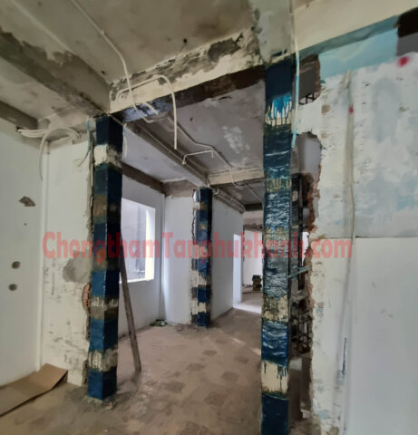 Thi công gia cố kết cấu bằng sợi carbon CFRP cho cột bê tông