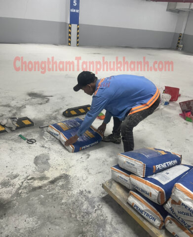Vật liệu chống thấm ngược tầng hầm Penetron Tân Phú Khánh sử dụng