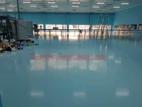 Mặt sàn Epoxy nhà xưởng hoàn thiện nhẵn bóng
